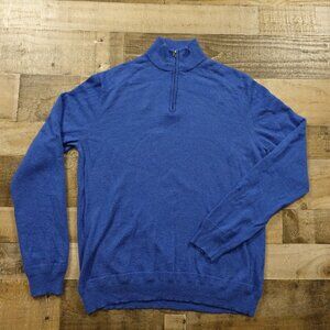 VGUC Boden Bright Blue Wool Blend Quarter-Zip Sweatshirt